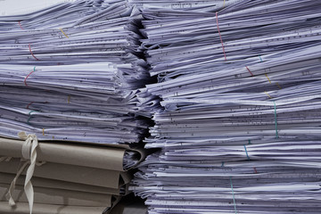stacks of paper files