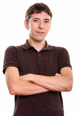 Obraz premium Studio shot of man with arms crossed