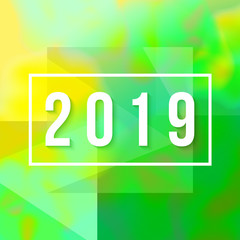 2019 numbers papers on colorful background. Vector Illustration EPS 10