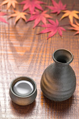 日本酒と紅葉