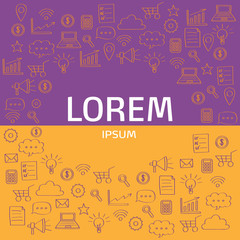 Background with icons. Vector illustration.