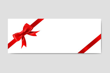 Gift Card Envelope Template with Ribbon and Bow