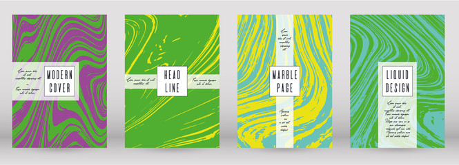 Naklejka premium Modern Marble Cover Design for your Business with Abstract Lines. Futuristic Poster, Flyer, Layout with Liquid Pattern for Branding, Identity, Annual Report. Vector minimalistic brochure. Luxury.