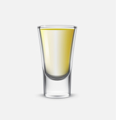 Glass 3d with a drink. Vector illustration.