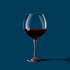 Glass of Wine 3D. Vector illustration.
