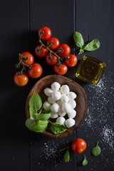 Ingredients for caprese salad. Italian food