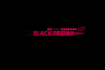 Fototapeta na wymiar Black Friday Speed icon and loading bar on the black background ,