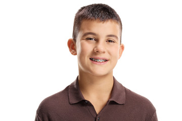 Cute boy with dental braces