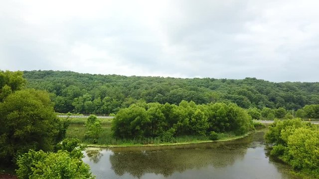 View of the swamp and trees in the mountains