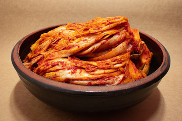Napa cabbage kimchi, Korean traditional food.