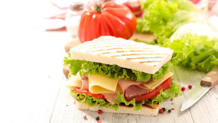 sandwich toast with salad,cheese and ham