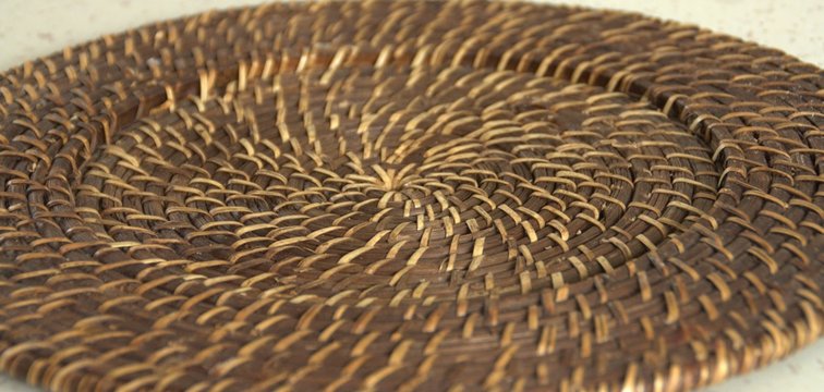 dessous de plat en tressage de rotin