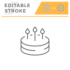 Birthday cake line icon