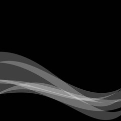 Vector abstract wave background.white wave on black background