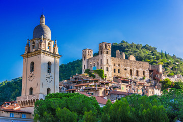 View of Dolceacqua in the Province of Imperia, Liguria, Italy