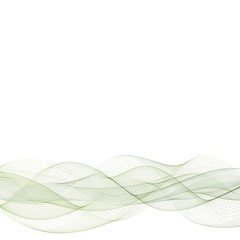 Abstract green wavy lines. Colorful vector background EPS10