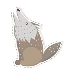  Cute Wolf Cartoon Flat Vector Sticker or Icon © robu_s