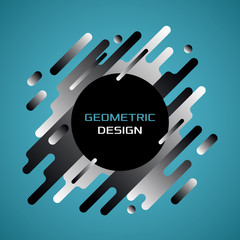 Modern abstract geometric background with various rounded linear figures. Vector illustration of a dynamic composition.