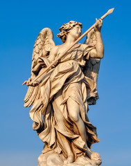 Statue on St. Angel bridge (Ponte Sant'Angelo) in Rome, Italy