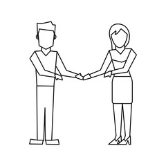 Young man and woman black and white