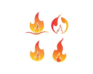 Fire flame Logo Template vector icon Oil, gas and energy