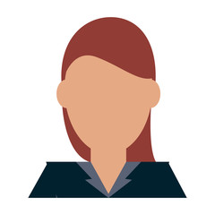 Businesswoman faceless profile black and white