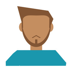 Man faceless profile black and white