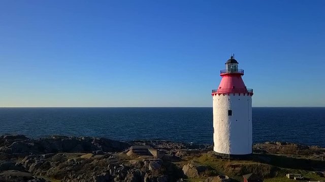 Lighthouse in Swedish village Landsort on the island of Oja