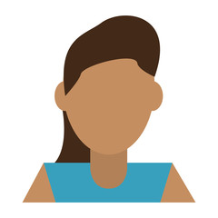 Woman faceless profile black and white