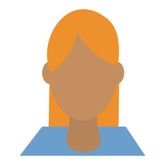 Woman faceless profile black and white