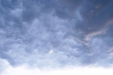 Skyscape / Germany: Evening sky with impressive cloudscape over Eastern Thuringia in July