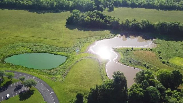 The sun shines on the water making it sparkle