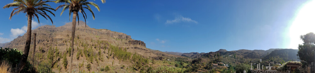 Fototapeta na wymiar Panorama - Fataga - Gran Canaria 