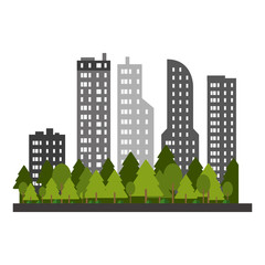 City buildings scenery black and white