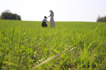 woman and man in the field marrige 