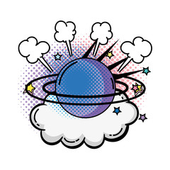 saturn planet pop art icon © Stockgiu