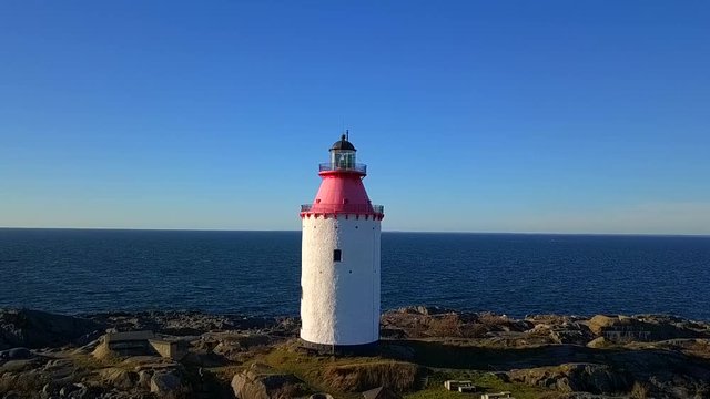 Lighthouse in Swedish village Landsort on the island of Oja