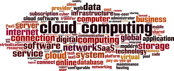 Cloud computing word cloud concept. Vector illustration