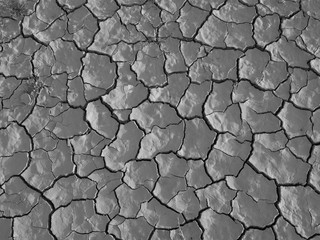 cracked loam by heat in the desert