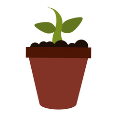 Plant pot symbol black and white