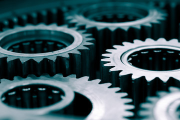 many gears on floor have shadow and softlight