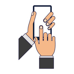 Hand using smartphone