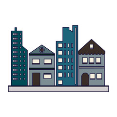 Naklejka premium City buildings scenery