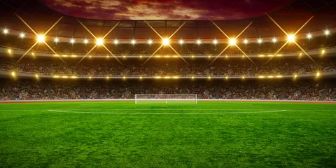 Foto auf Acrylglas Fußball Green soccer stadium