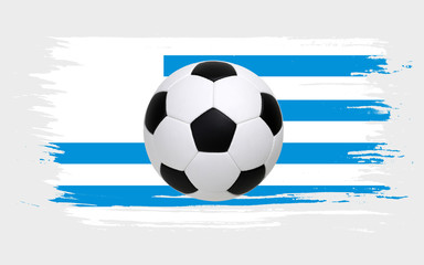 Soccer ball with flag isolated on white