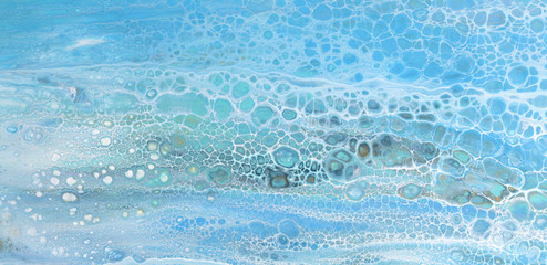Marble texture. Acrylic colors blue blots. Abstract background.