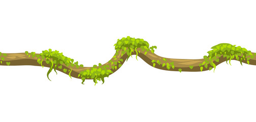 Twisted wild liana branch seamless pattern.