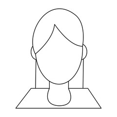 Woman faceless profile black and white