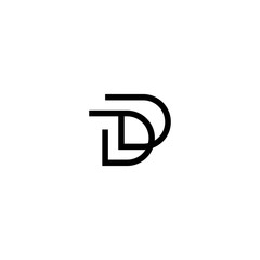 Letter DD Outline Abstract Creative Icon Modern Logo Design Template Element Vector