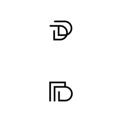 Set Capital D Outline Abstract Creative Icon Logo Design Template Element Vector